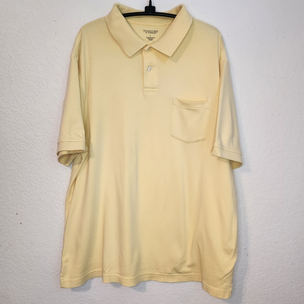 Roundtree & Yorke Supima Cotton Men's‎ Yellow Polo Shirt, Size L